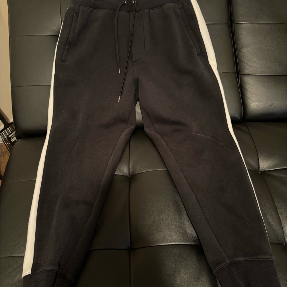 Polo Ralph Lauren Black Joggers with White Stripes